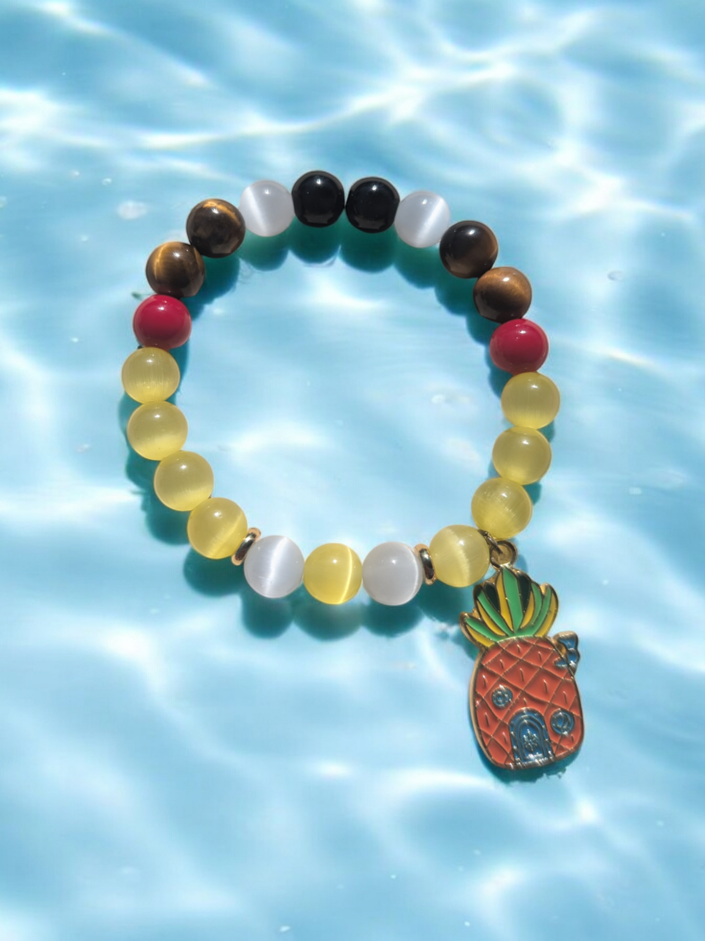 Cartoon Sponge Stone Bracelet (8mm)