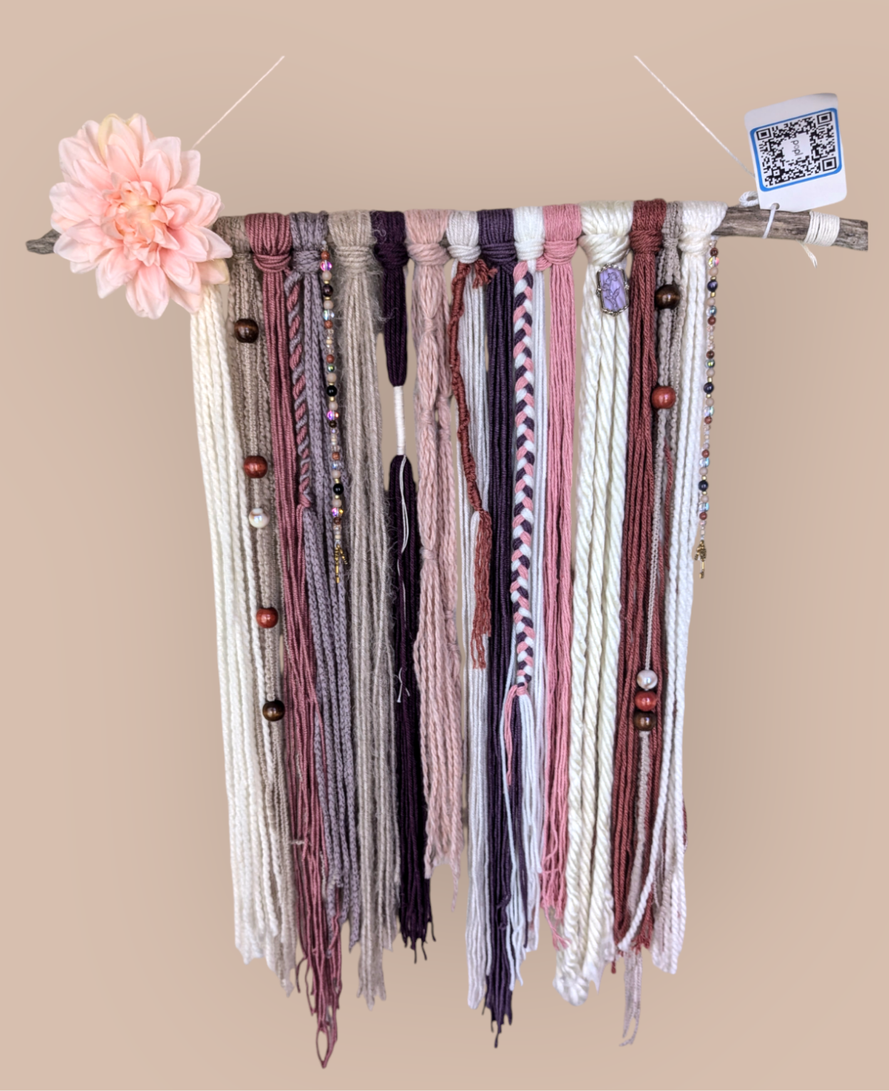 Boho Sheek Yarn Wall Hanging 23.5" W 29.5" L
