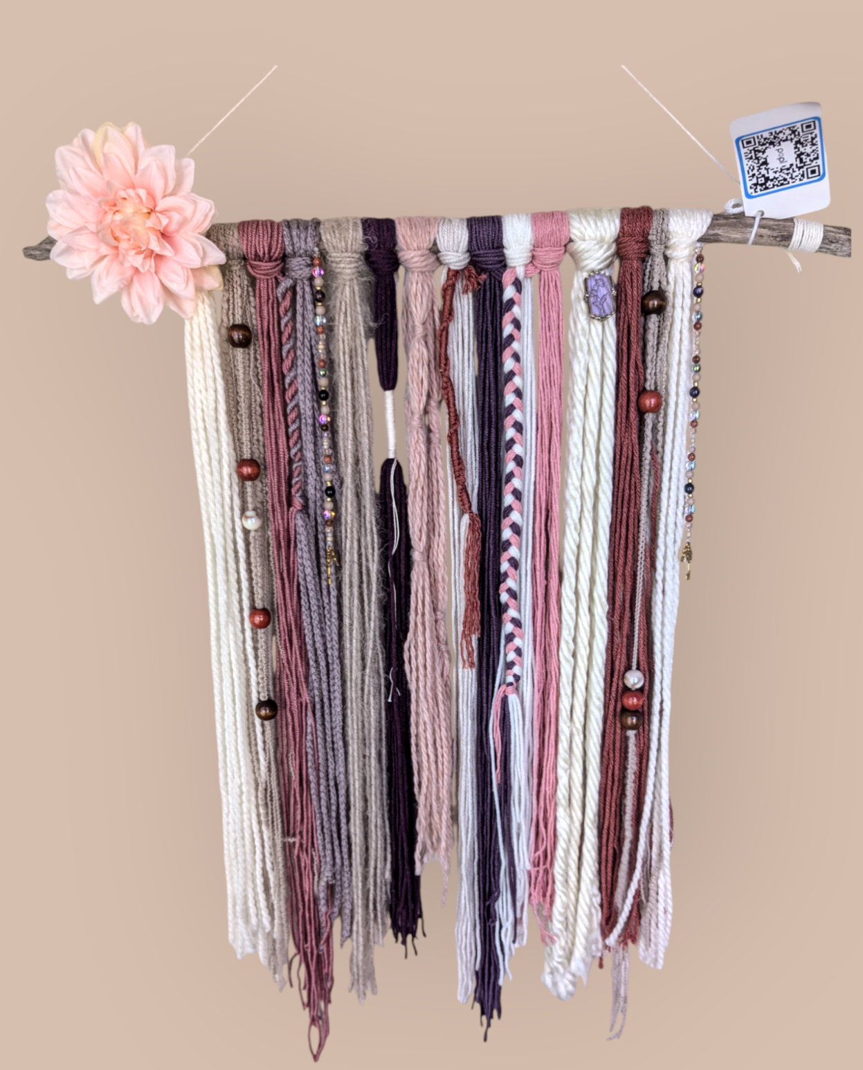 Boho Sheek Yarn Wall Hanging 23.5" W 29.5" L