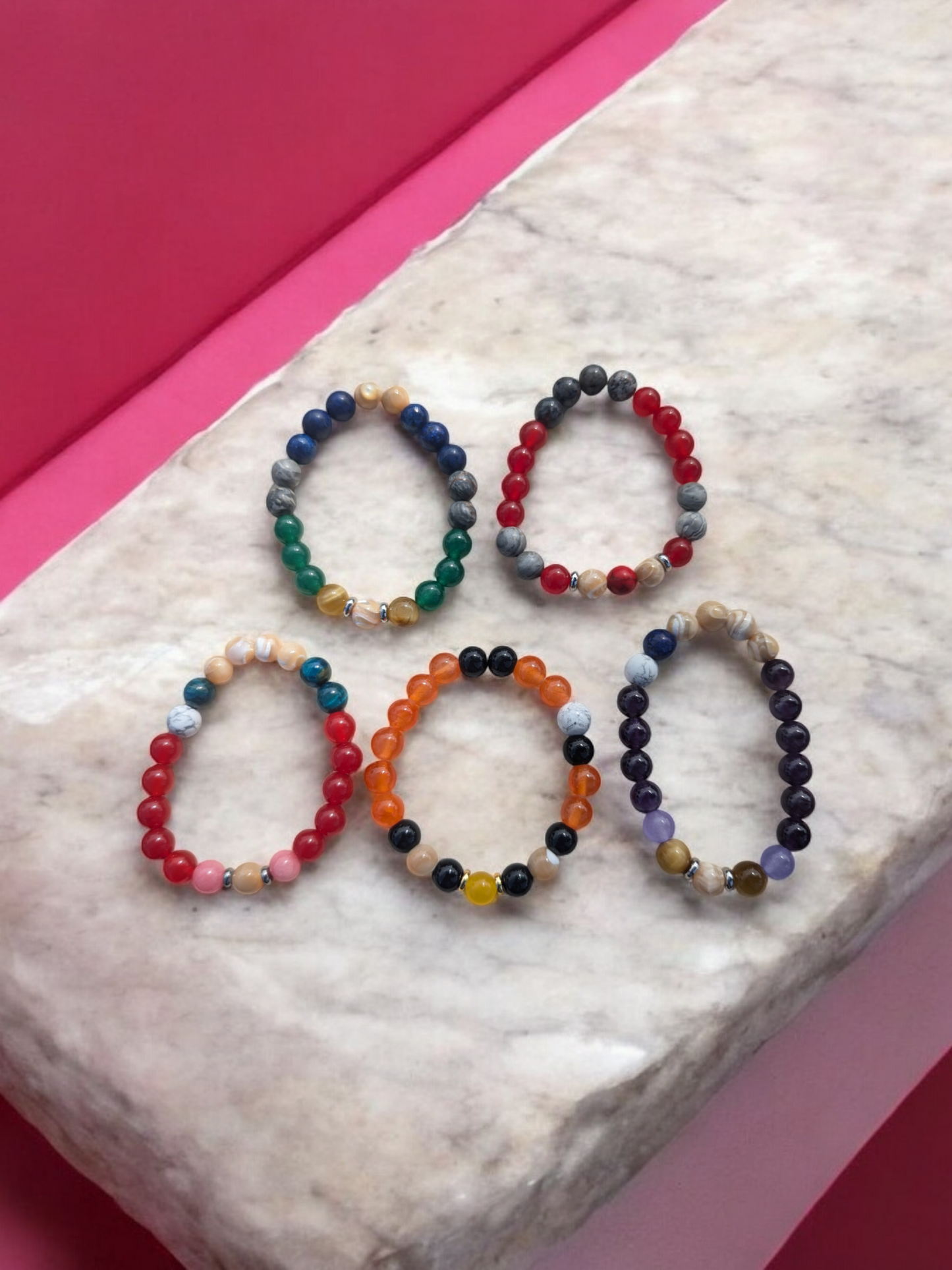 N Anime Inspired Theme Stone Bracelets (8mm)