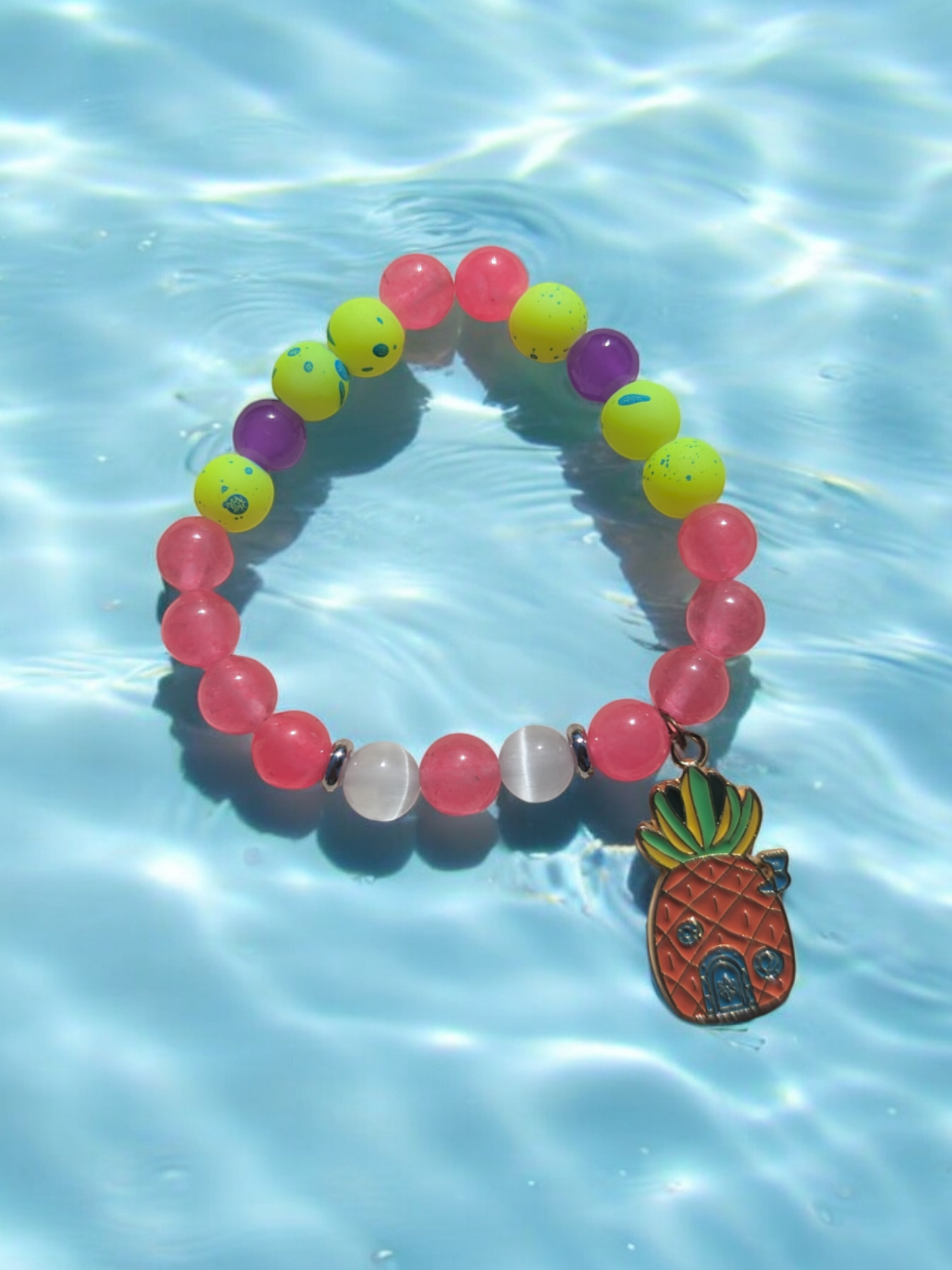 Cartoon Sponge Stone Bracelet (8mm)
