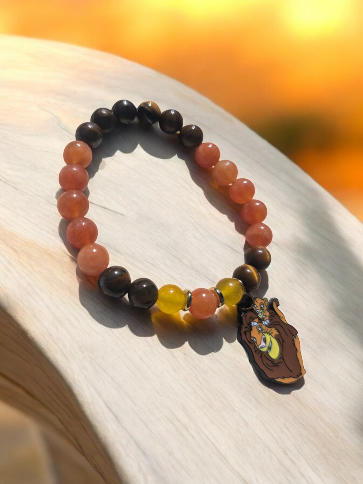 Cartoon Lion Inspired Stone Bracelet (8mm)