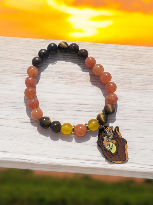 Cartoon Lion Inspired Stone Bracelet (8mm)