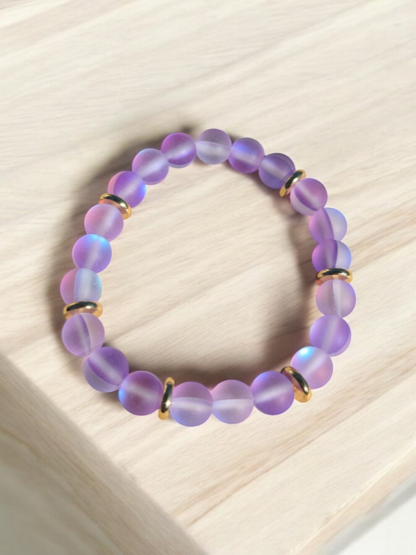 Frosted Synthetic Moonstone Bracelet Collection (8mm)