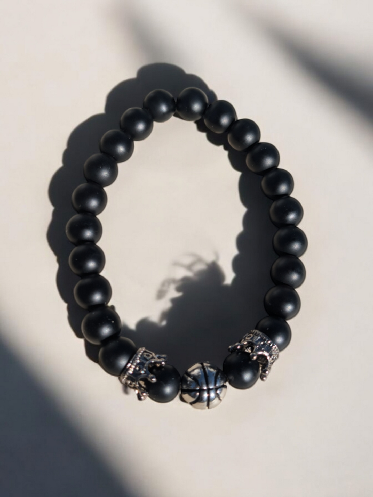 His & Hers Basketball Stone Bracelet (8mm)