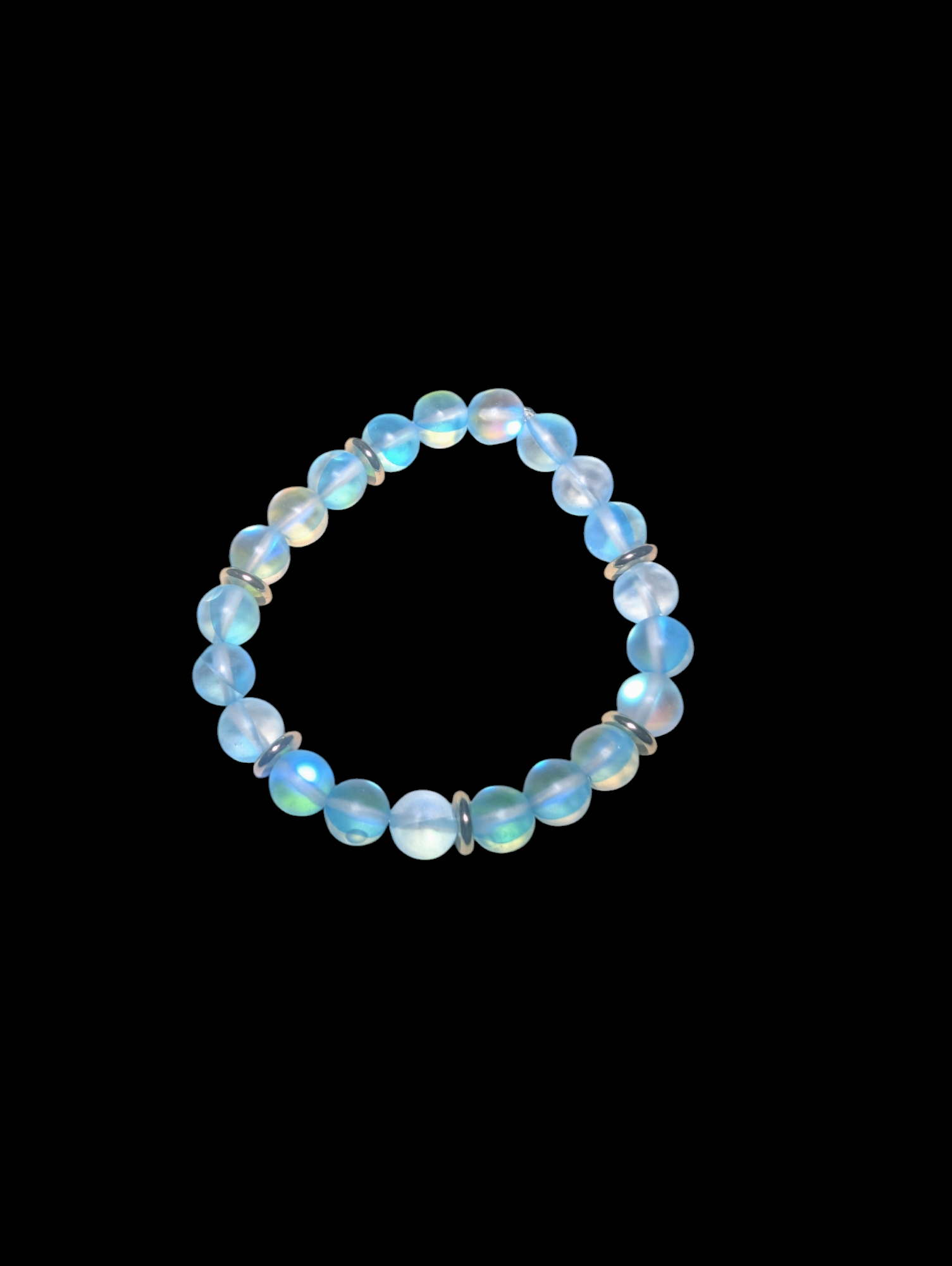 Nupuyai Crystal Stone Bracelet - 8mm Moon Star Stretch Bracelet For Women & Men, Healing Crystal Jewelry