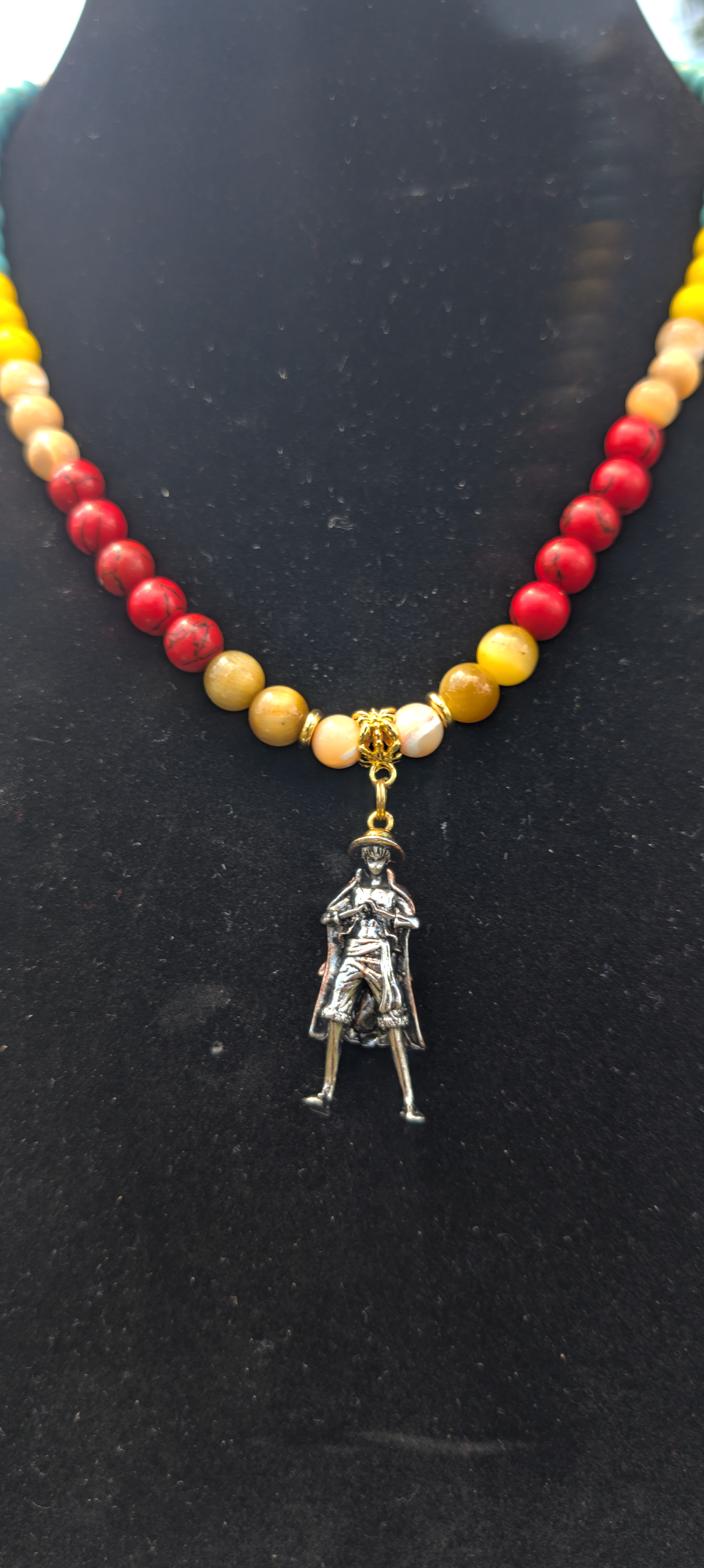 One Piece Inspired Charmed Stone Necklace (8mm)