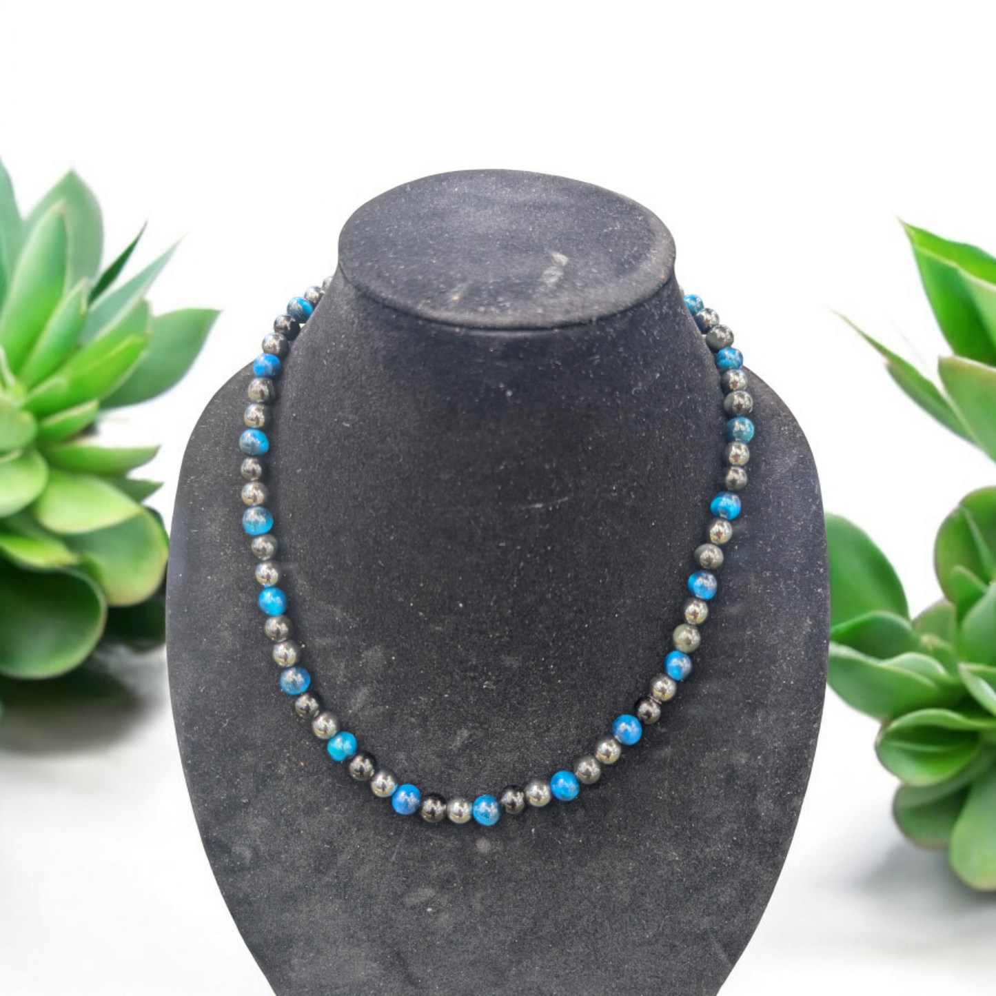 Triple Protection Tiger Eye, Hematite, Obsidian Stone Necklace (8mm)
